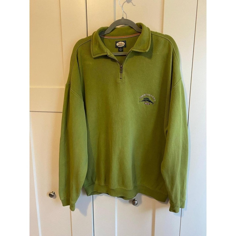Tommy Bahama Sweater Men XL Pullover 1/4 Zip Relax Tobago sku51